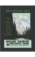 Notebook: Mount Rainier National Park Vintage Camping Journal & Doodle Diary; 120 White Paper Numbered Plain Pages for Writing and Drawing - 8.5x11 in.