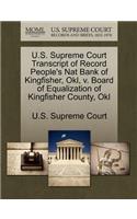 U.S. Supreme Court Transcript of Record People's Nat Bank of Kingfisher, Okl, V. Board of Equalization of Kingfisher County, Okl