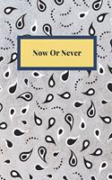 Now Or Never: Notebook, Journal, Planner, Diary - 120 Sheets of Lined Cream Paper, Medium Ruled, 6" x 9" inches, Numbered Pages