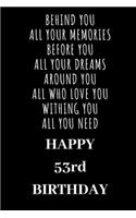 Behind You All Your Memories Before You All Your Dreams Happy 53th Birthday