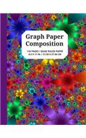 Graph Paper Composition: 5x5 Grid Paper Notebook with Uniquely Designed Book Cover, 116 Quad Ruled Pages for Student Projects, Games and More, 8.5 x 11 Inches