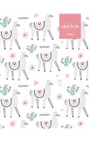 Sketch 110 Pages: Swedish Dala Horse Sketchbook for Kids, Teen and College Students - Succulent Llama Pattern