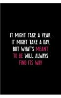 It Might Take A Year, It Might Take A Day, But What's Meant To Be Will Always Find Its Way