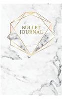 Bullet Journal: Marble + Gold Trendy Journal - 120-Page 1/4 Inch Dot Grid Notebook- 6 X 9 Marble & Gold Perfect Bound Softcover