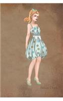 Baloon Dress: Vintage Style Fashion Illustration Soft Cover Journal, Diary, Notebook with Lined Pages