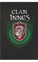 Clan Innes: Scottish Tartan Family Crest - Blank Lined Journal with Soft Matte Cover