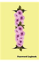 I Password Logbook: Large Print Password Book, Cute yellow cover with name letter monogram cherry blossom, 6" x 9" 6x9 password organizer, glossy cover, 110 pages, hand