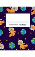 Composition Notebook: Wide Ruled Blank Lined Composition Book Journal (7.5 X 9.25in) 120 Pages Astronaut Teddy Bears Space Cover Design for Kids
