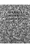 Your word is a lamp for my feet, a light on my path