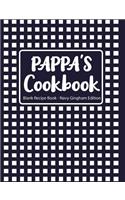 Pappa's Cookbook Blank Recipe Book Navy Gingham Edition