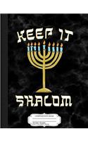 Keep Is Shalom Hanukkah Menorah Composition Notebook