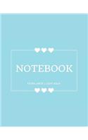 Notebook Extra Large: Light Aqua: Notebook 8.5 X 11: Notebook 400 Pages