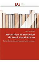 Proposition de Traduction de Proof, David Auburn