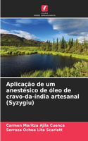 Aplicação de um anestésico de óleo de cravo-da-índia artesanal (Syzygiu)