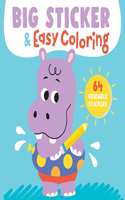 Big Sticker & Easy Coloring (Hippo)