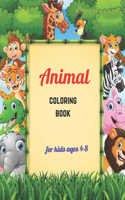 Animal coloring book for kids ages 4-8