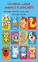Colorful Large Animals Flashcards for Babies Toddlers English Urdu Dictionary for Kids