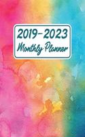 2019 - 2023 Monthly Planner: Five Year Calendar Planner and Notebook 8.5x11 144 Pages Watercolor