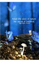 Adopt the pace of nature her secret is patience. Ralph Waldo Emerson