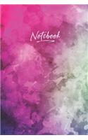 Watercolor Lined Notebook: Medium Ruled 6x9 Journal - Pink, Purple & White Cover