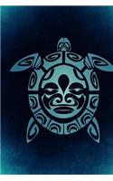 Awesome and Cool Abstract Turtle Design in Blue Journal: 150 Page Lined Notebook/Diary
