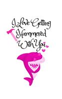 I Love Getting Hammered With You, Graph Paper Composition Notebook with a Funny Shark Pun Saying in the Front, Valentine's Day Gift for Him or Her: White Cover with a Pink Baby Shark and Little Hearts, 8.5 x 11 (Large), 100 Sheets (200 Pages)
