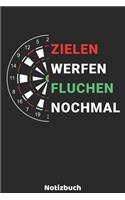Zielen Werfen Fluchen Nochmal Notizbuch