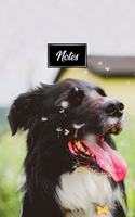 Border Collie Dog Pup Puppy Doggie Notebook Bullet Journal Diary Composition Book Notepad - Dandelions