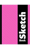 Sketch Book: Blank Art and Drawing Paper Composition Notebook - Large, 8.5x11 inches - Pink Stripes