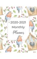 2020-2021 Monthly Planner: Bird Gift for Women. 2-Year Planner/Organizer with Holidays. 2-Page Monthly Calendar Views + Month-at-a-Glance Spreads help you record Gratitude, Bi