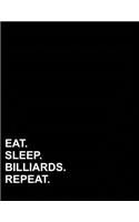 Eat Sleep Billiards Repeat: Four Column Ledger Accounting Ledgers For Small Business, Accounting Note Pad, Home Ledger Book, 8.5 x 11, 100 pages