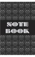 Notebook: Sugar Skull - Day of the Dead - Composition Book . Cornell Notes - Black White Sugar Skull Tiled