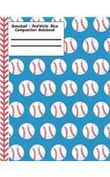 Baseball Red White Blue Composition Notebook - Wide Ruled