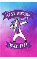 Best Unicorn Auntie Since 1979: Blank Lined Journal for Your Aunt. 6x9 Inches, 100 Pages.