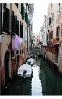 Motorboats in a Narrow Venice Italy Water Channel Journal: Take Notes, Write Down Memories in this 150 Page Lined Journal