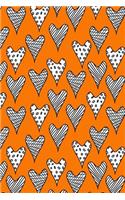 Journal Notebook Abstract Hearts Pattern 6: 110 Page Plain Blank Journal For Drawing, Writing, Doodling In Portable 6 x 9 Size.(43 My Favorite Plain Journal 2)