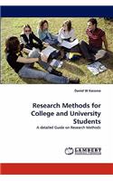 Research Methods for College and University Students