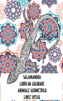 Libro da colorare - Linee spesse - Animale geometrico - Salamandra