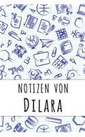 Notizen von Dilara: Kariertes Notizbuch mit 5x5 Karomuster für deinen personalisierten Vornamen