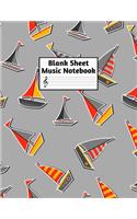 Blank Sheet Music Notebook: Easy Blank Staff Manuscript Book Large 8.5 X 11 Inches Musician Paper Wide 12 Staves Per Page for Piano, Flute, Violin, Guitar, Trumpet, Drums, Cell