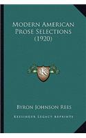 Modern American Prose Selections (1920)