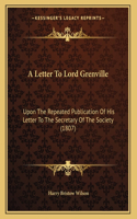 A Letter To Lord Grenville
