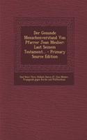Der Gesunde Menschenverstand Von Pfarrer Jean Meslier
