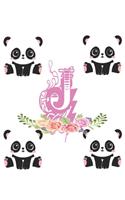 J: panda bear Personalised Initial J Monogram Composition Notebook Journal for Girls and Kids: panda bearNotebook Journal for Girls and Kids(10 1)