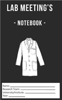 Lab Meeting's - Notebook -: (dimensions 5x8, back cover - black) to help you in your Lab work! For undergraduates, graduates, PhDs, PostDocs, Lab Managers, Researchers - Life S