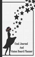 Goal Journal and Vision Board Planner: Organize And Reach Your Objectives This Year Black Cover with White Polka Dots