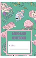 Mermaid Notebook: Mermaid gifts for women and girls: cute Keppel color design blank Lined notebook/Journal to write in.