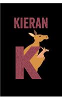 Kieran: Journal (Diary, Notebook) Personalized Custom Name Alphabet Kangaroo Birthday Gift for Boys