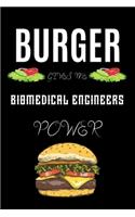 Burger Gives Me Biomedical Engineers Power: A hiking planner gift for biomedical engineer. A gift for burger lover.