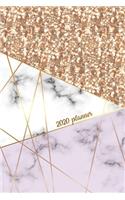 2020 Planner: Weekly + Monthly View - Marble + Gold Pastel - 6x9 in - 2020 Calendar Organizer with Bonus Dotted Grid Pages + Inspirational Quotes + To-Do Lists